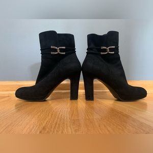 Black Suede Booties -IMPO size 8